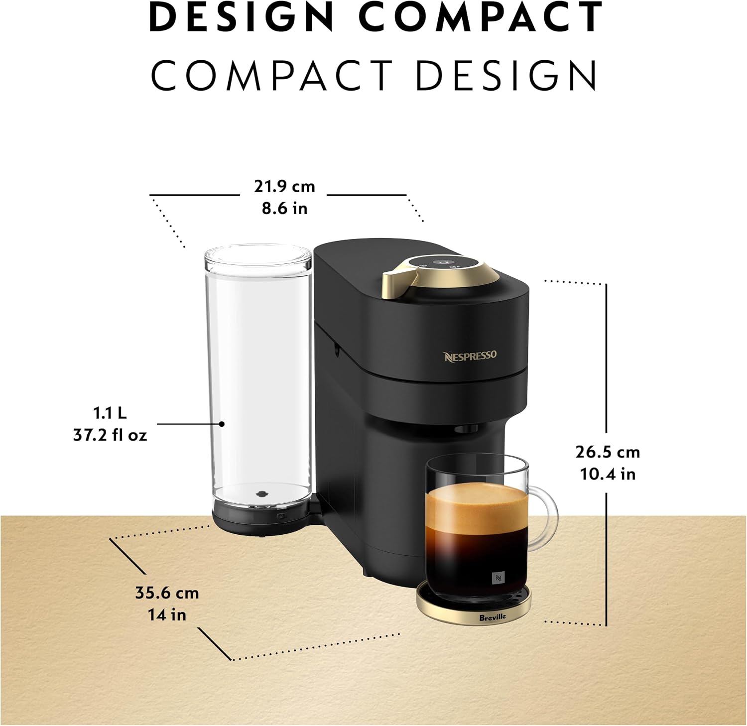 Detalle de Nespresso Vertuo Pop+ Coffee and Espresso Maker, 37 fl oz