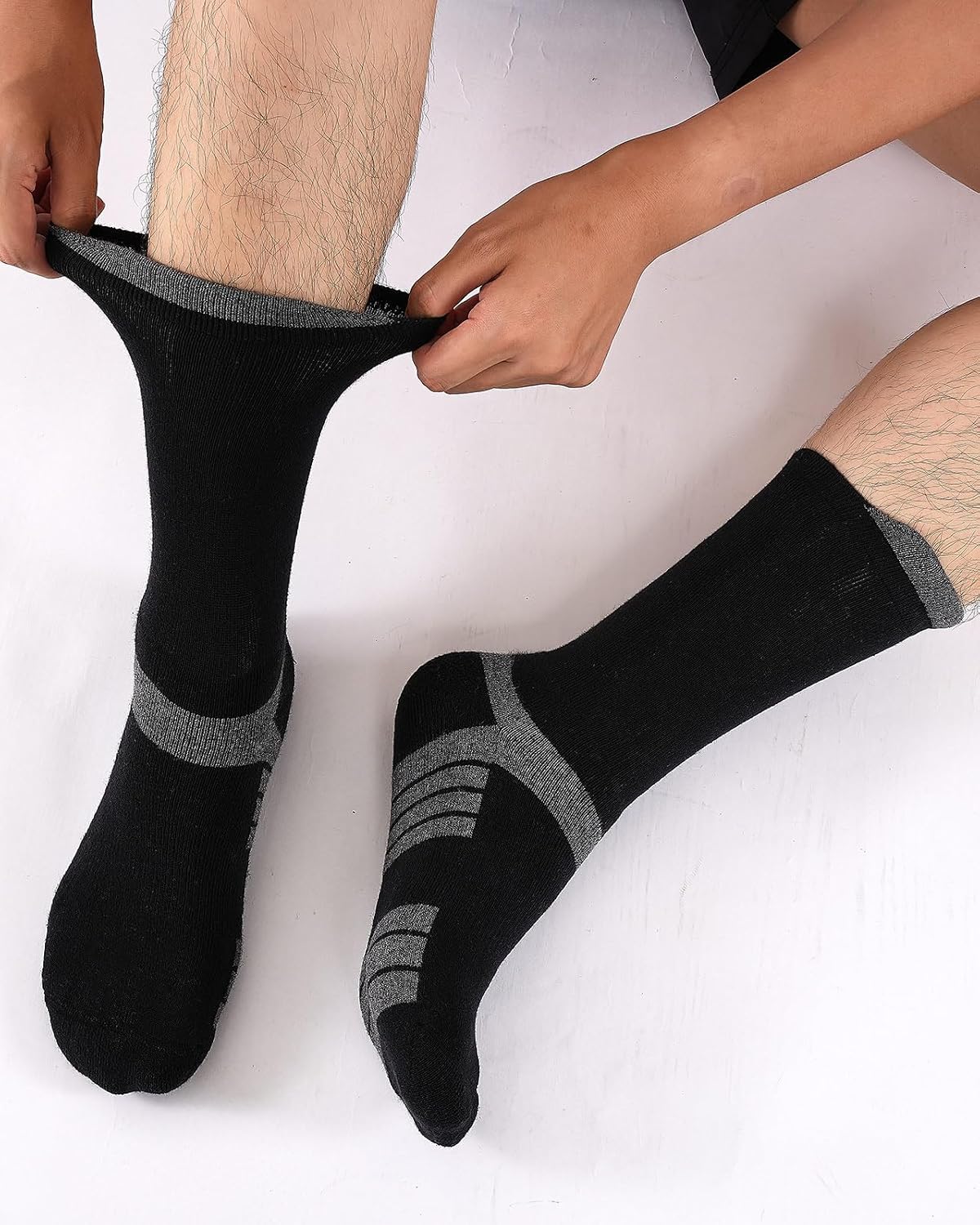 Detalle de Niorasen Men's Crew Socks 78.6% Cotton
