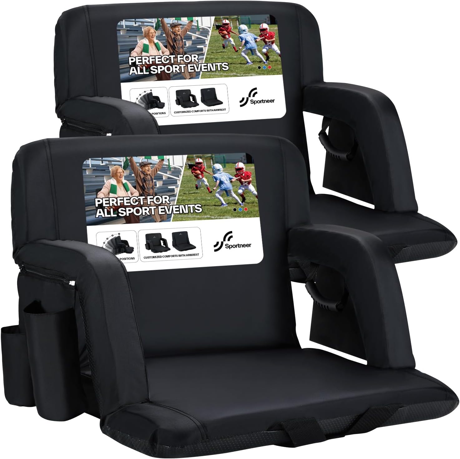 Detalle de Sportneer Y21-80600-60 Stadium Seat, 24-Inch Wide with Reclining Backrest