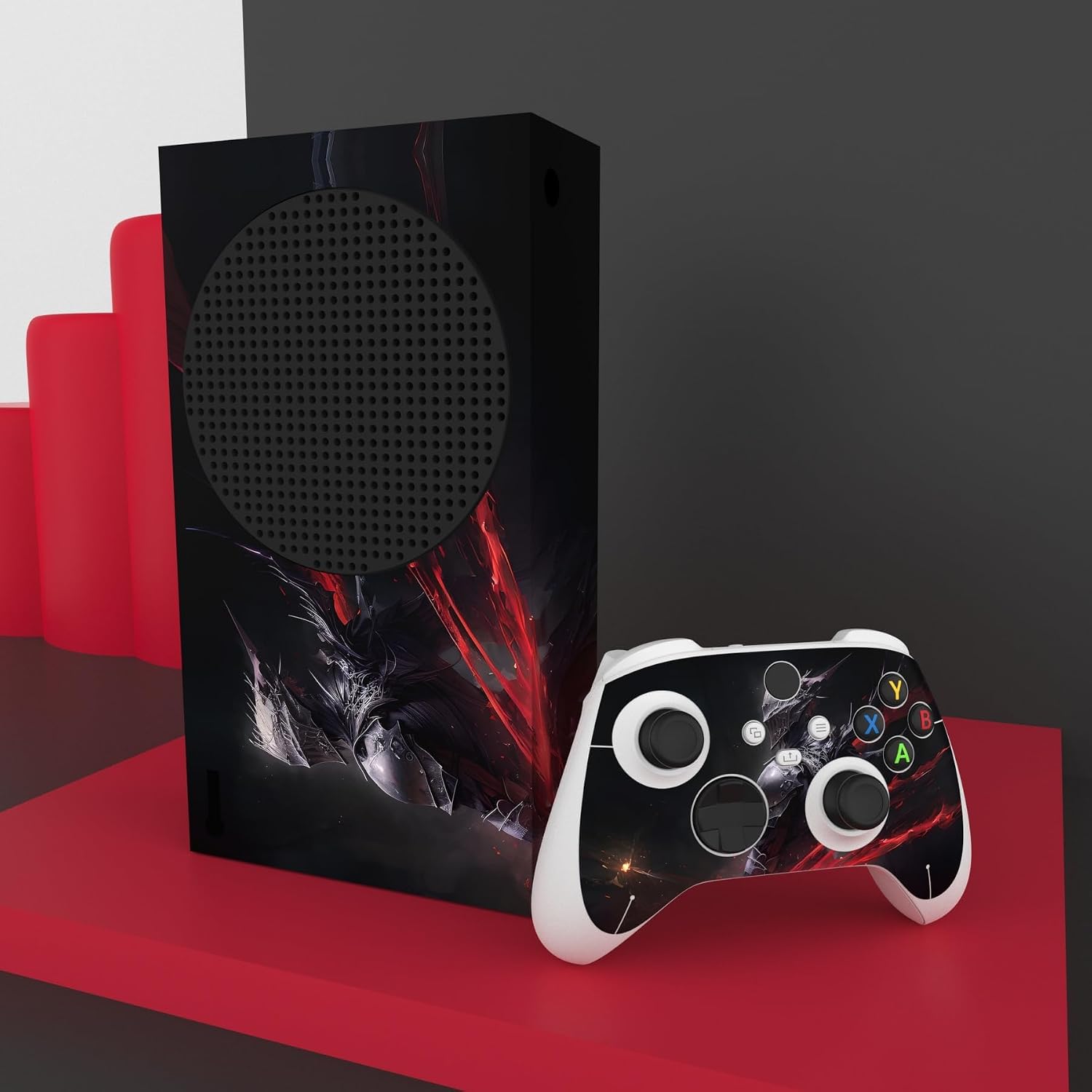 Detalle 1 de playvital Custom Vinyl Skins Xbox Series S Abyss Knight