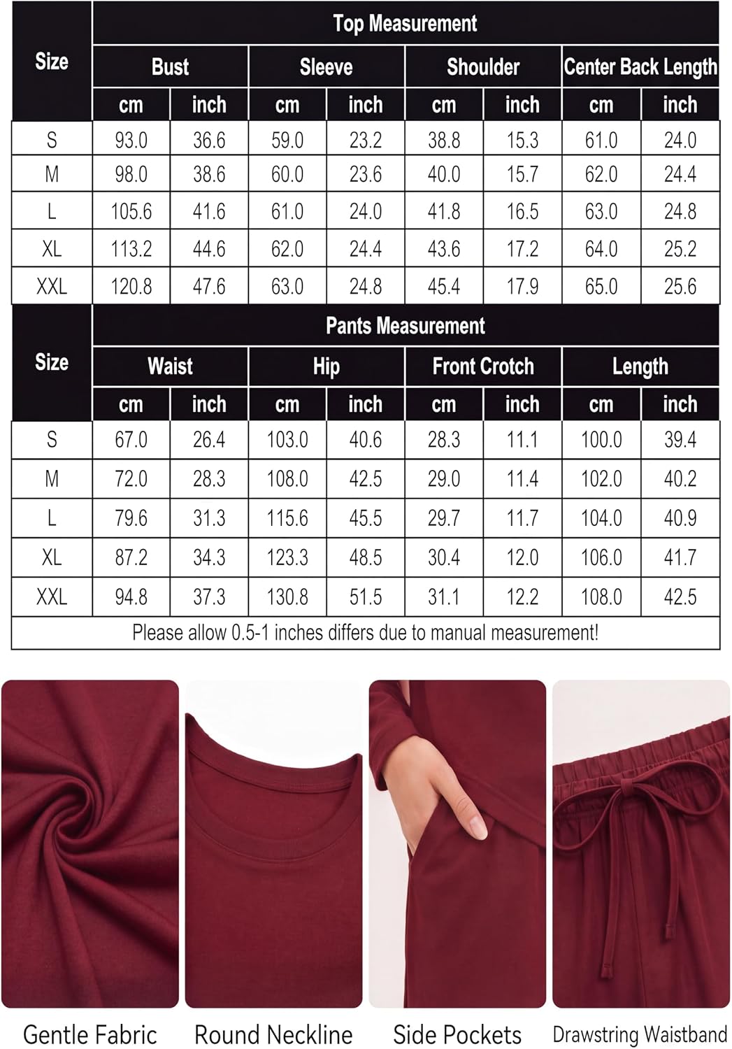 Detalle 1 de Ekouaer Women's Pajama Set in Knit Fabric