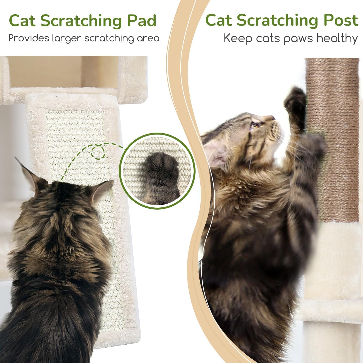 Detalle de Globlazer F70 Pro 70-Inch Cat Tree with Sisal Scratching Posts and Hammock