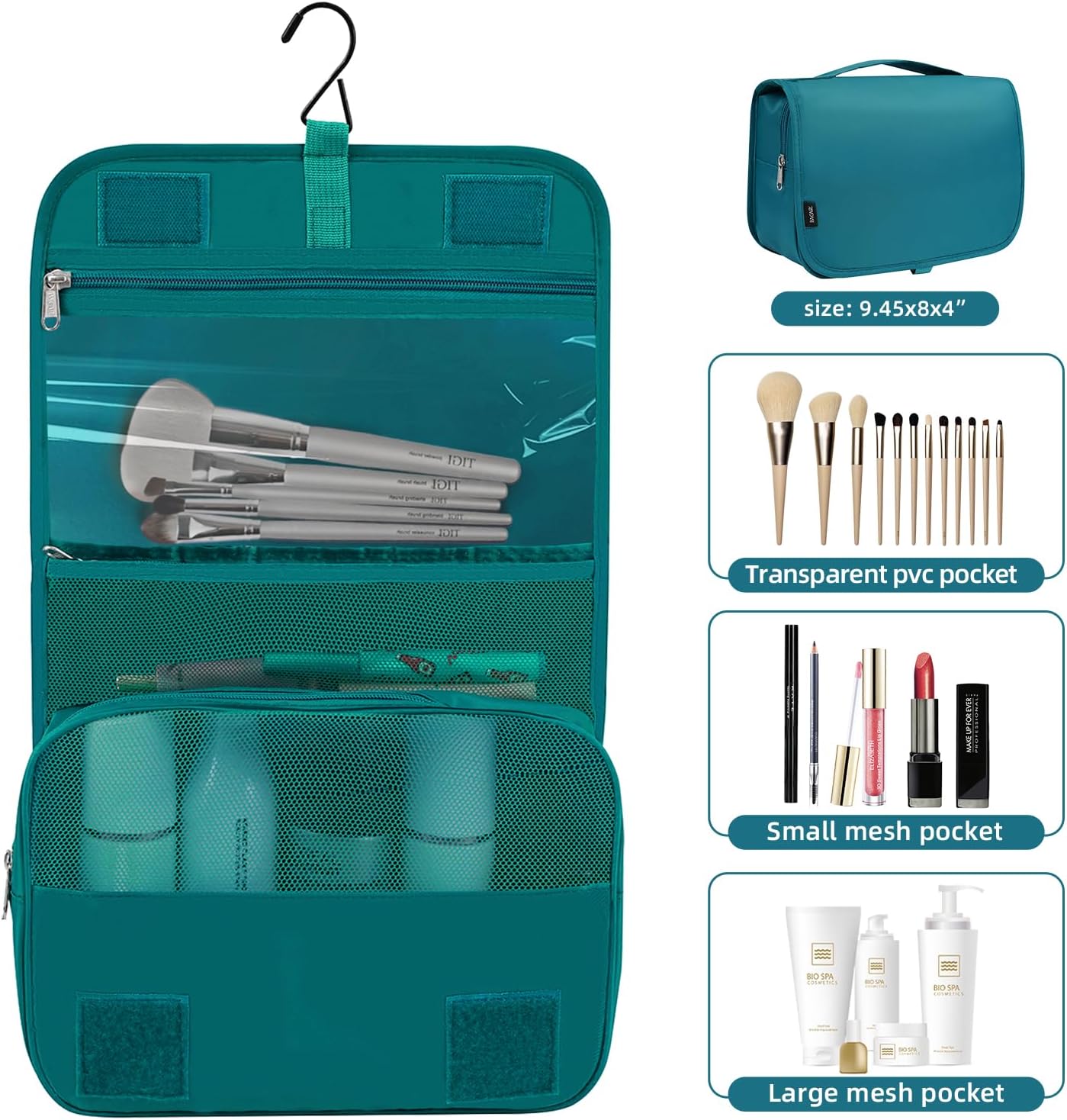 Detalle de BAGAIL 10er-Set Packwürfel in verschiedenen Größen (Packorganizer) – Blaugrün