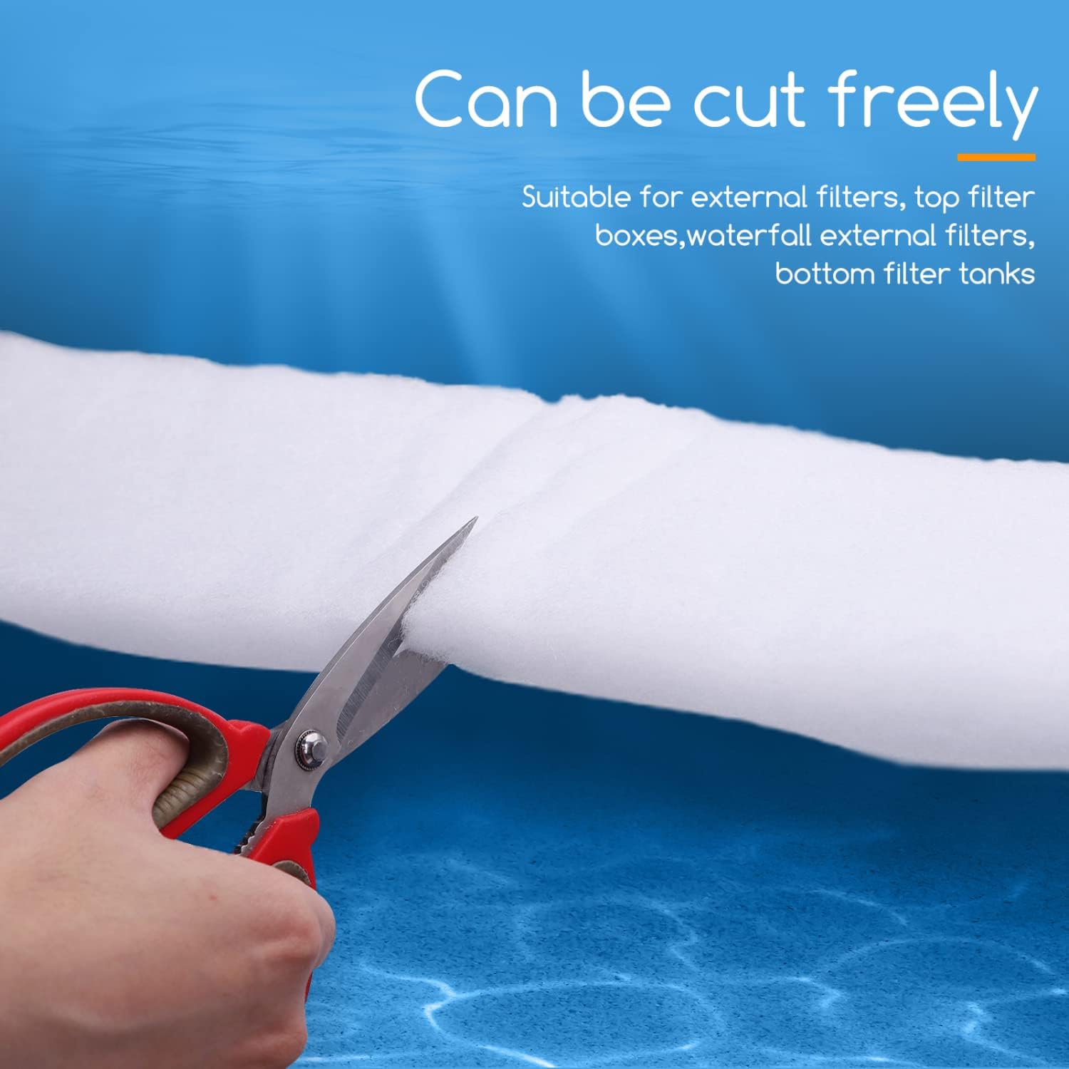 Thumbnail 5 de Nobleza filtro in cotone bianco per acquario, alta densità di spugna filtrante (L60×W30×H2,5 cm) tagliabile su misura