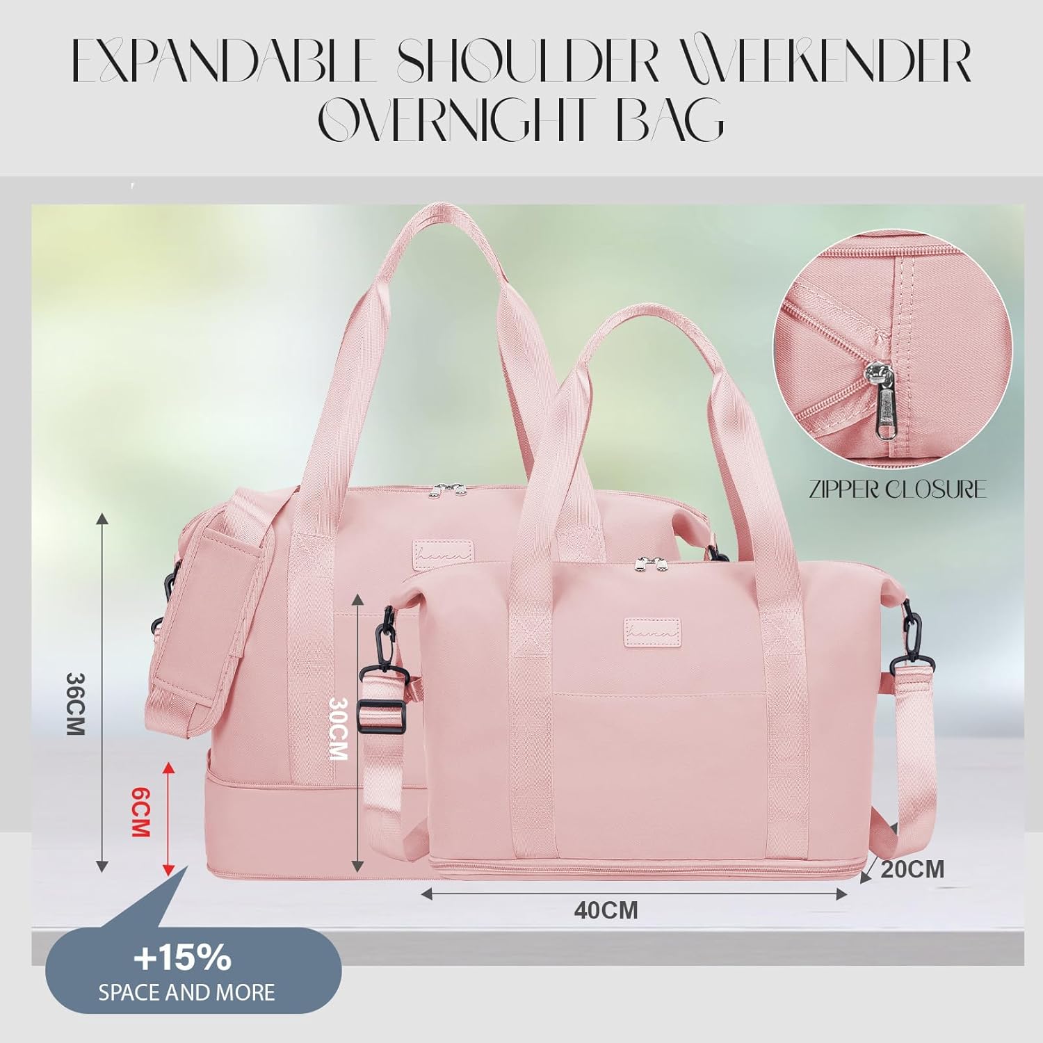 Thumbnail 3 de Hayayu Convertible Cabin Bag for Ryanair & Easyjet – Expandable Underseat/Hand Luggage Holdall