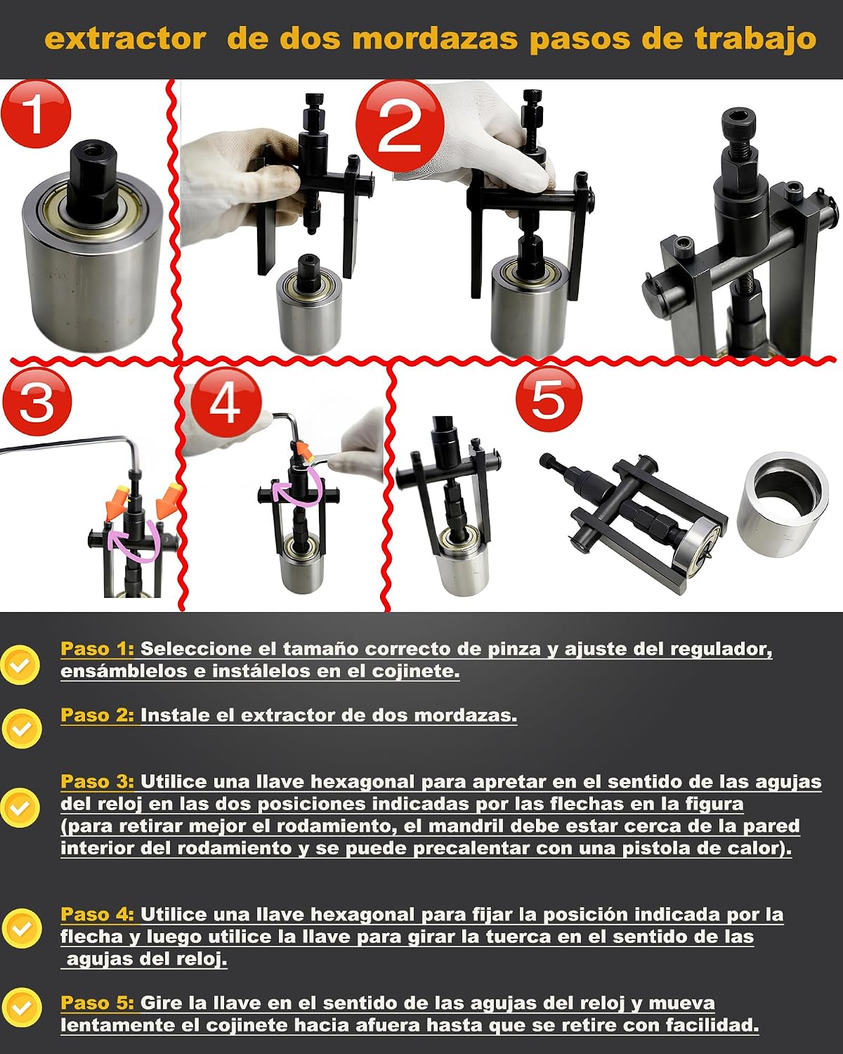 Thumbnail 4 de XSTARYE Extractor Rodamientos Bicicleta 8–32 mm