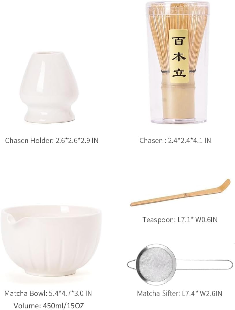 Detalle 2 de TANG PIN Matcha Set, 15 oz Porcelain Bowl with Bamboo Whisk