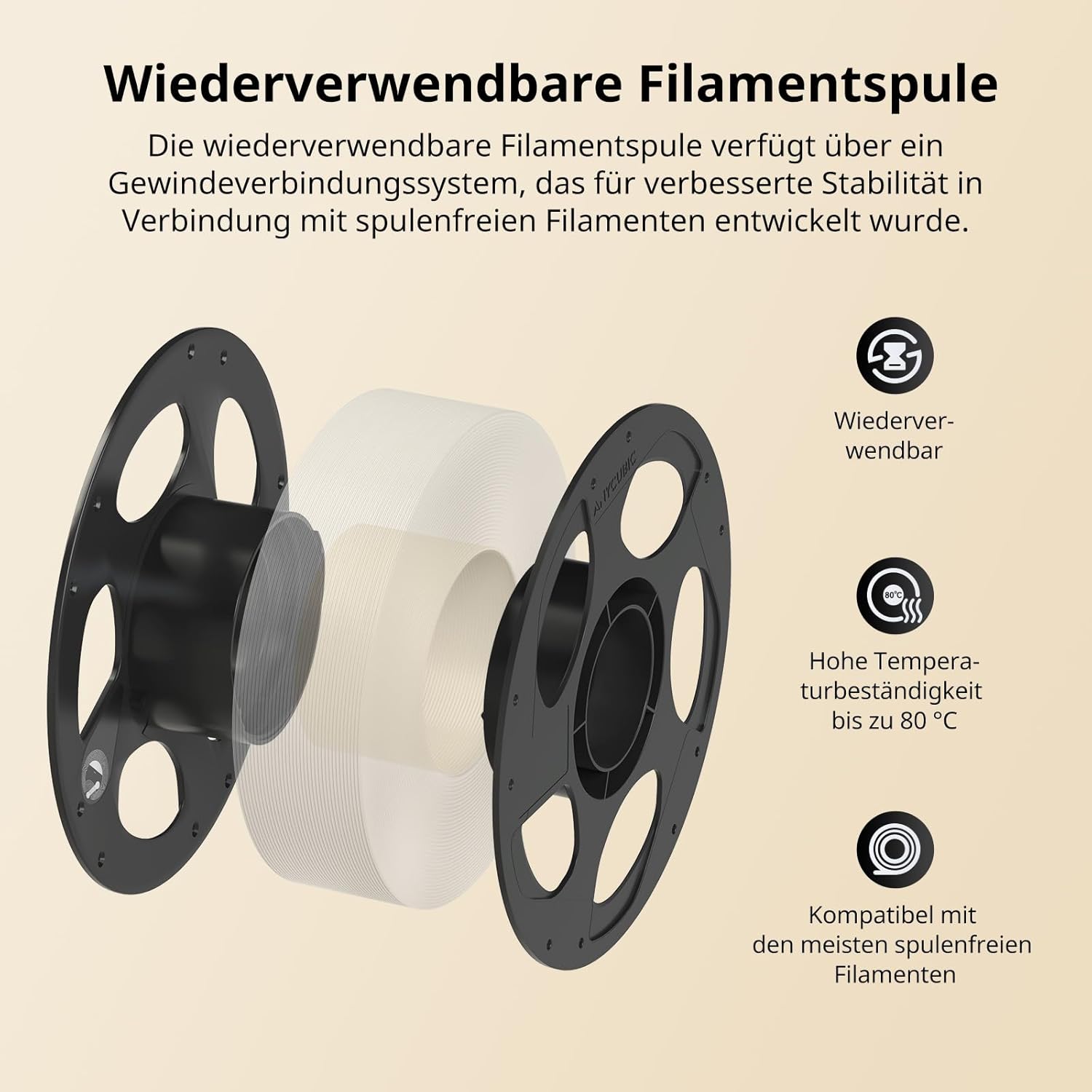 Thumbnail 6 de ANYCUBIC Matte PLA Filament 1,75 mm – 1 kg, edle matte Oberfläche und geringe Schichtlinien