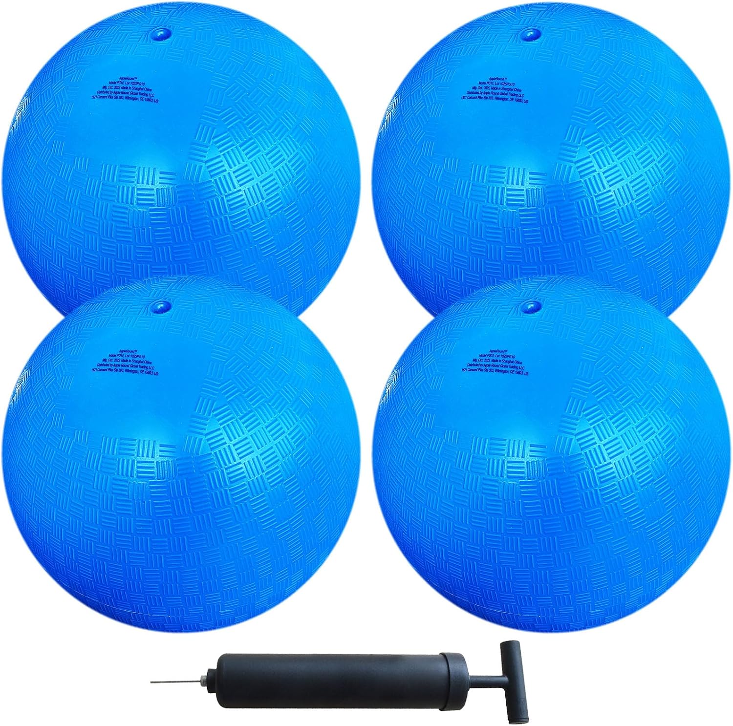 Detalle 1 de AppleRound 8.5-Inch Dodgeball Playground Balls, 4-Pack with Pump and Textured Grip