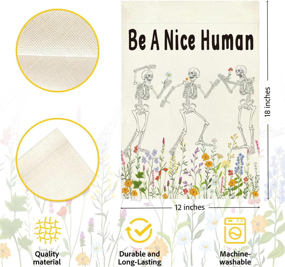 Detalle 2 de Funny Garden Flag, 12 x 18 Inches