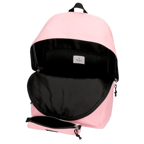 Detalle de Pepe Jeans Aris: Mochila para Portátil 15,6” en rosa, comodidad y organización para el día a día