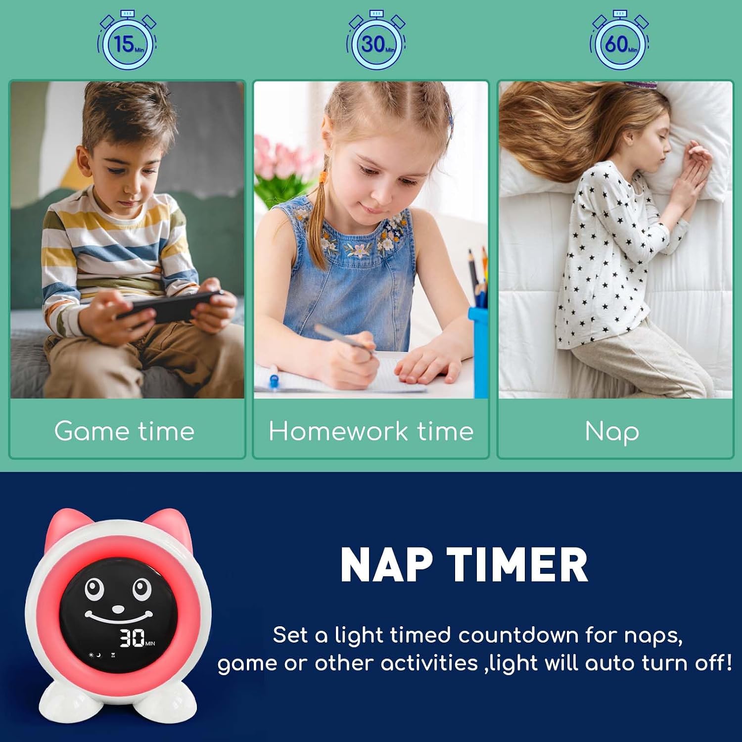 Detalle 2 de I·CODE Time to Wake Kids Alarm Clock