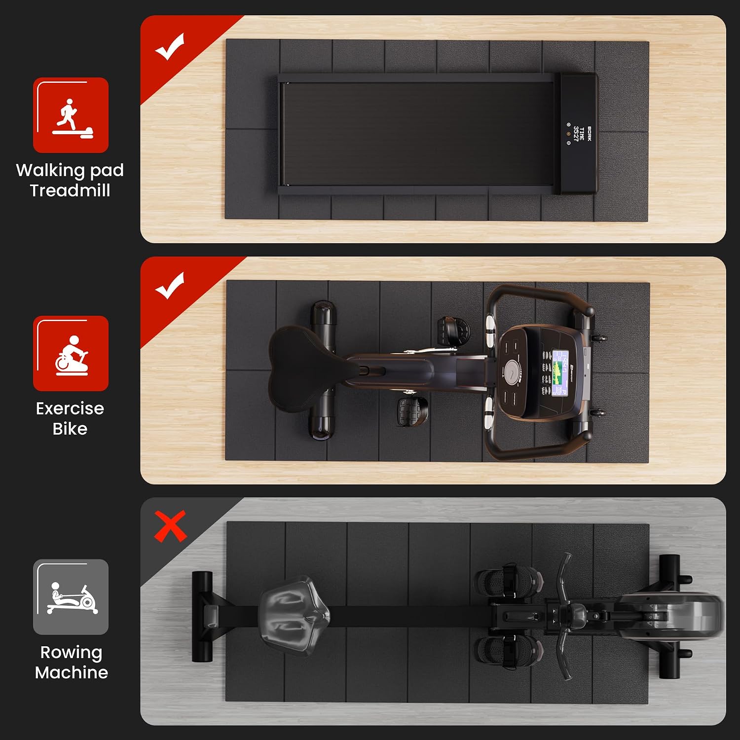 Detalle 2 de THAILE FY0206US60101 Walking Pad Treadmill Mat, 55" x 24" PVC