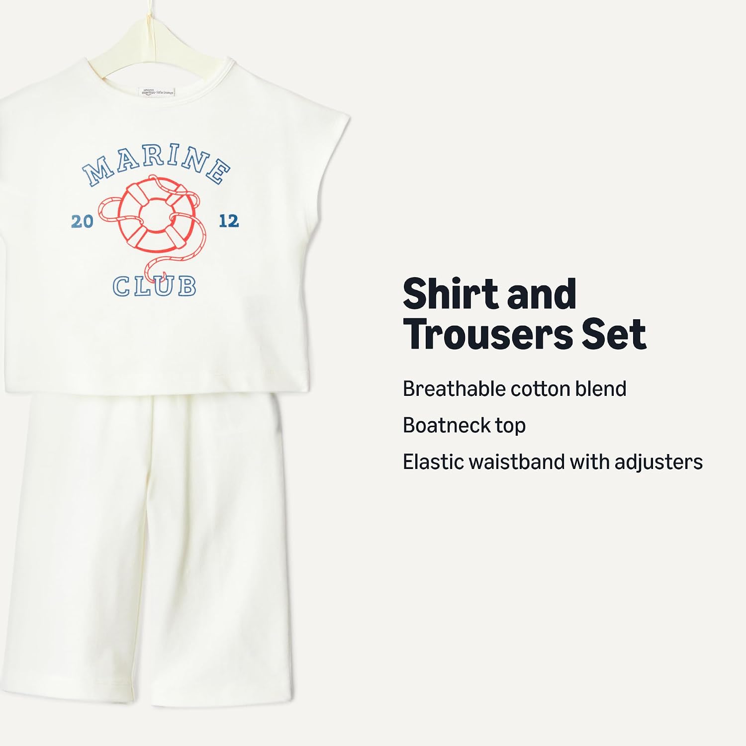 Thumbnail 1 de Amazon Essentials x Sofia Grainge Toddlers and Baby Girls' Cotton Pique Short-Sleeve T-Shirt & Trousers Play Set