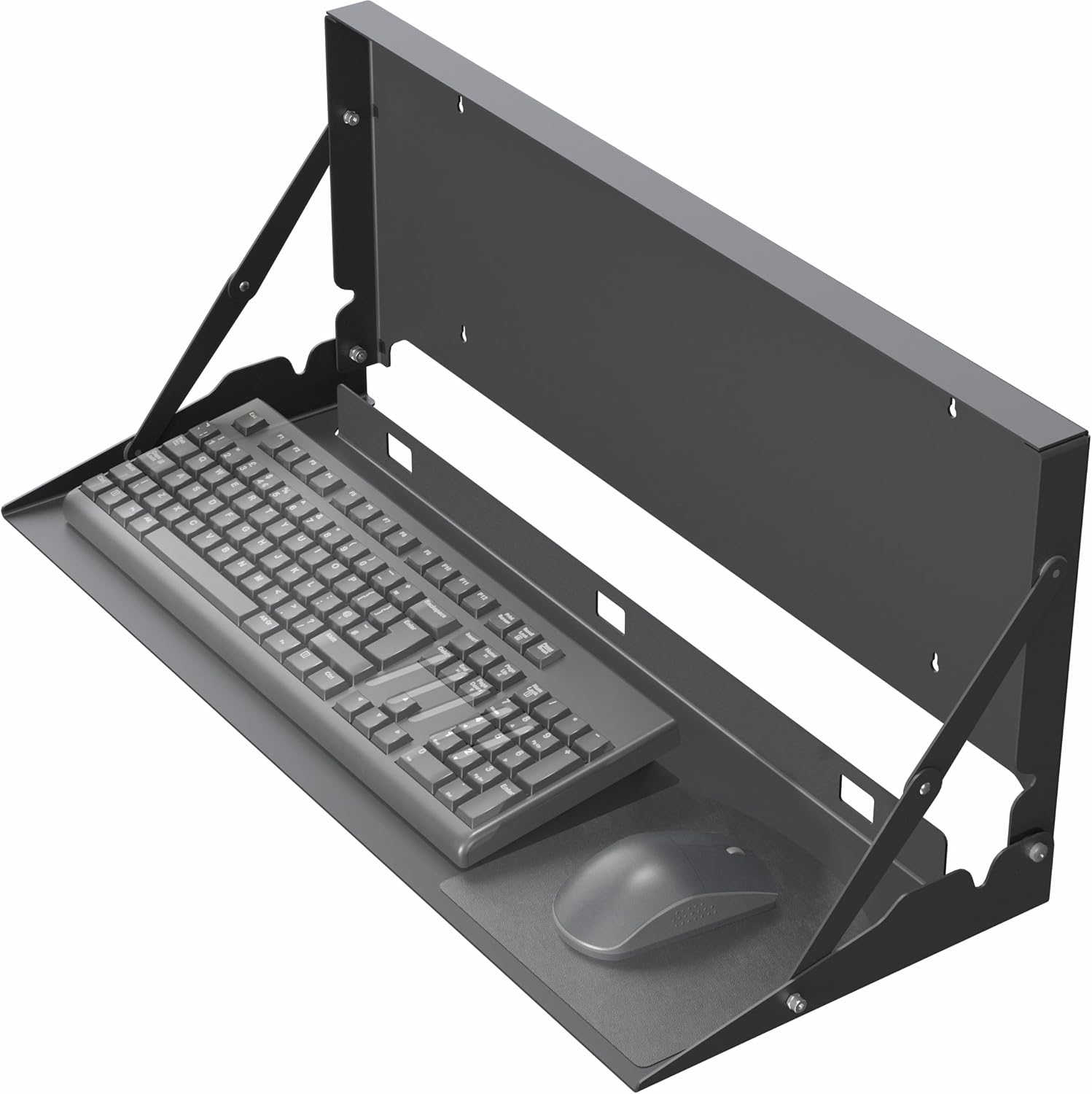 Detalle de VIVO Mount-FDKB1 Wall-Mounted Keyboard Tray, Folding 24-Inch Platform with Mouse Pad