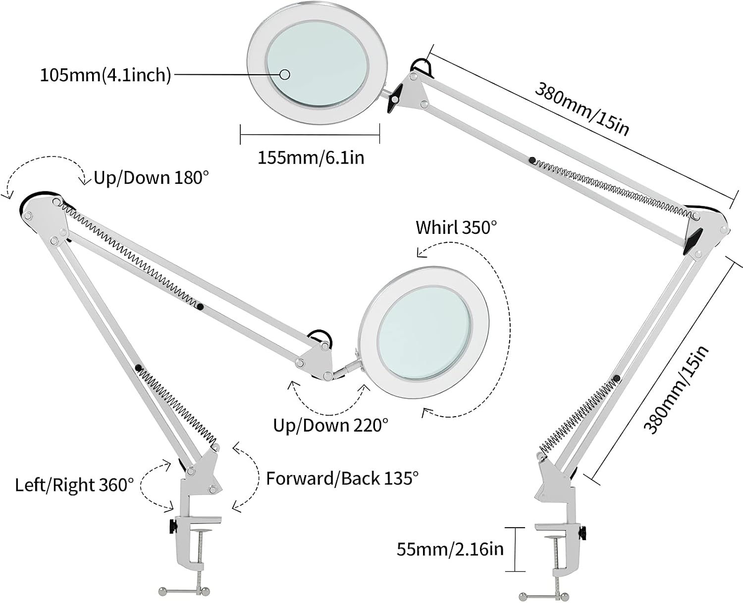 Detalle 2 de Beyamz Lupenleuchte 105 mm mit USB