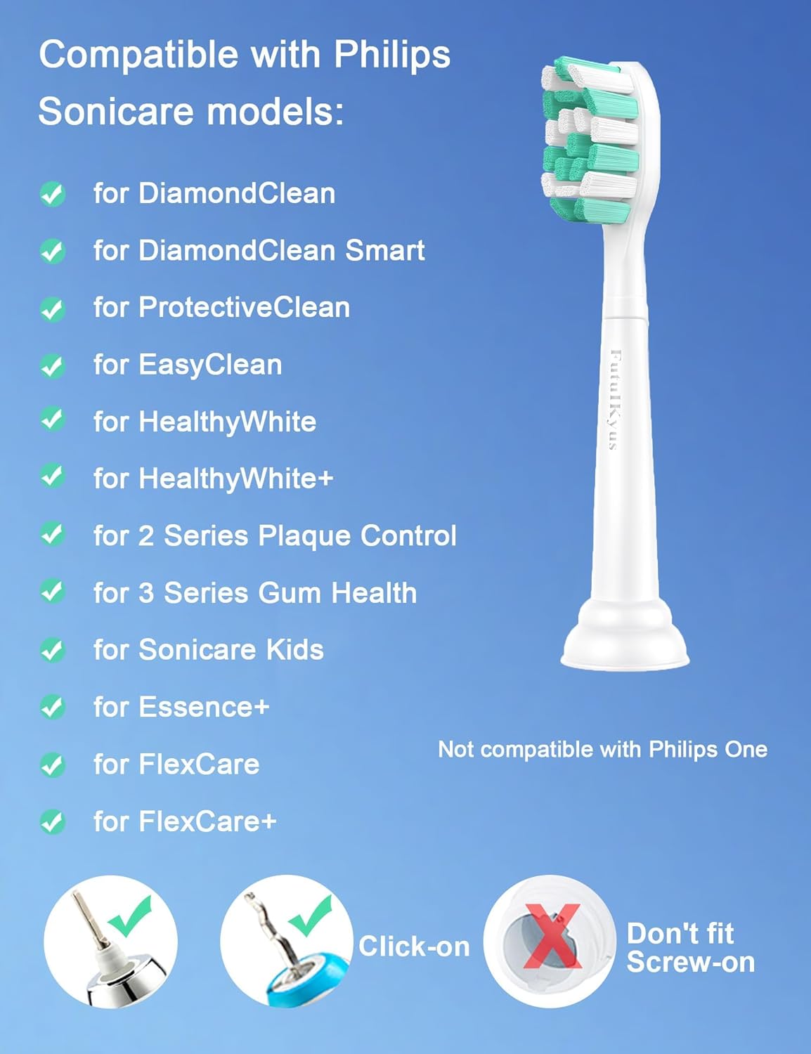 Detalle de Futulkyus Replacement Toothbrush Heads for Philips Sonicare: C1/C2 and ProtectiveClean Series (10 Pack)