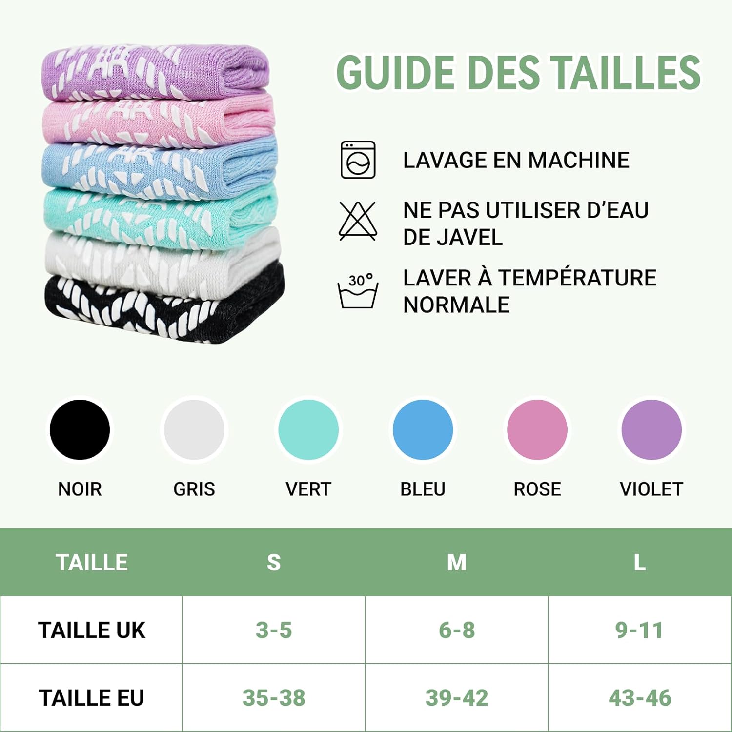 Thumbnail 6 de LOFIR Chaussettes Diabétiques Antidérapantes pour Femme — sans couture et semelle coussinée en bambou