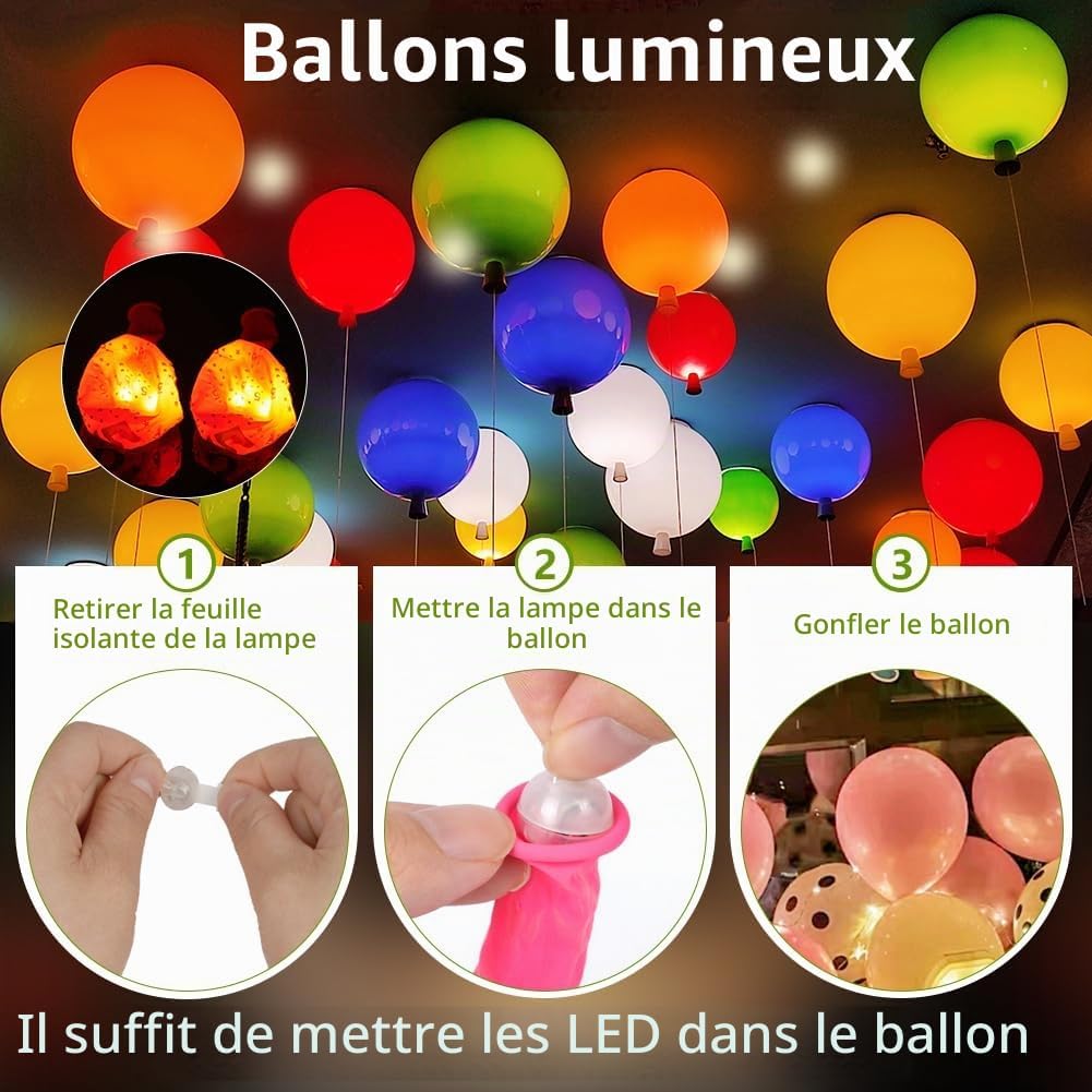 Detalle de AUAUY 4789441 mini-ledlampjes, 120 stuks, rond en warmwit