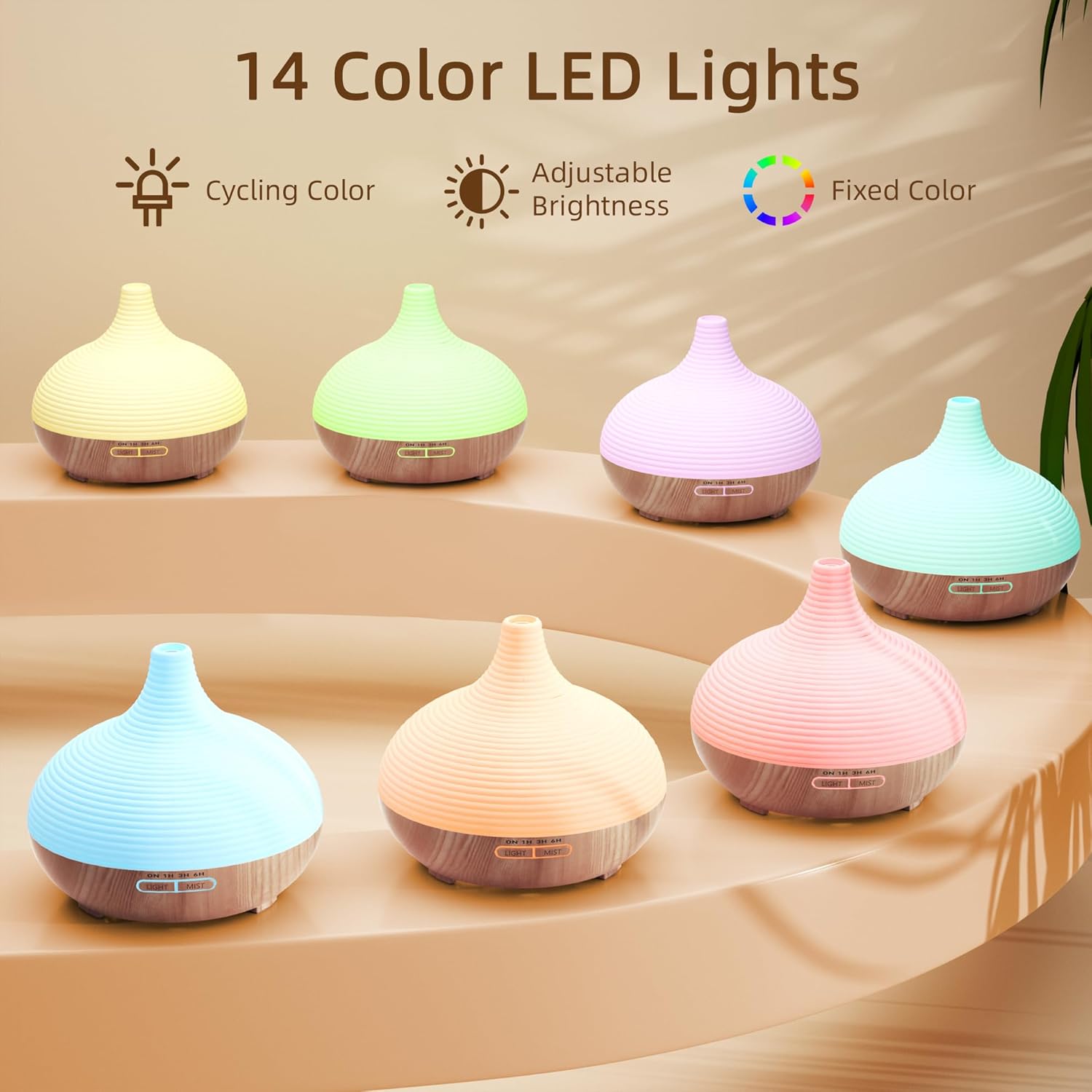 Detalle de ASAKUKI 300ml Aroma Diffuser – Ultraschall-Diffusor