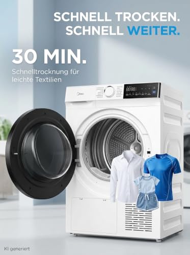 Detalle 2 de Midea MDV5EH80WBC Serie V5 Wärmepumpentrockner 8 kg – Energieklasse C