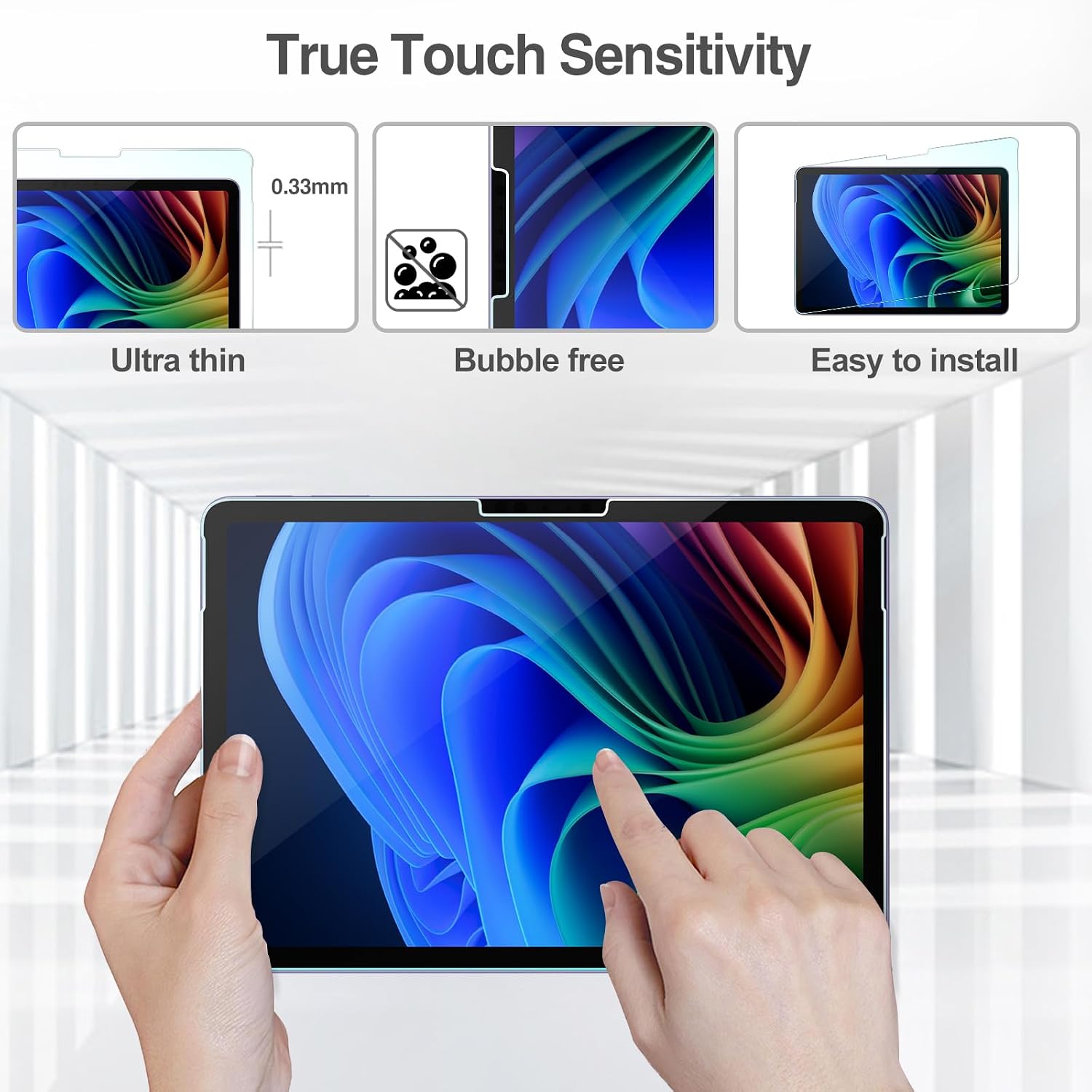 Detalle 2 de ProCase Displayschutzfolie aus gehärtetem Glas für Surface Pro 12" (2025) – 2er Pack