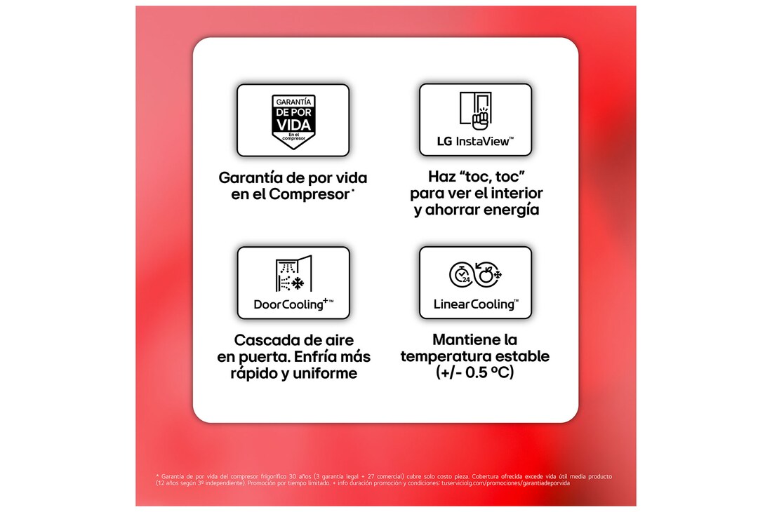 Detalle de Frigorífico American Combi LG GMG960MBJE InstaView: 638 L y acero texturizado antihuellas