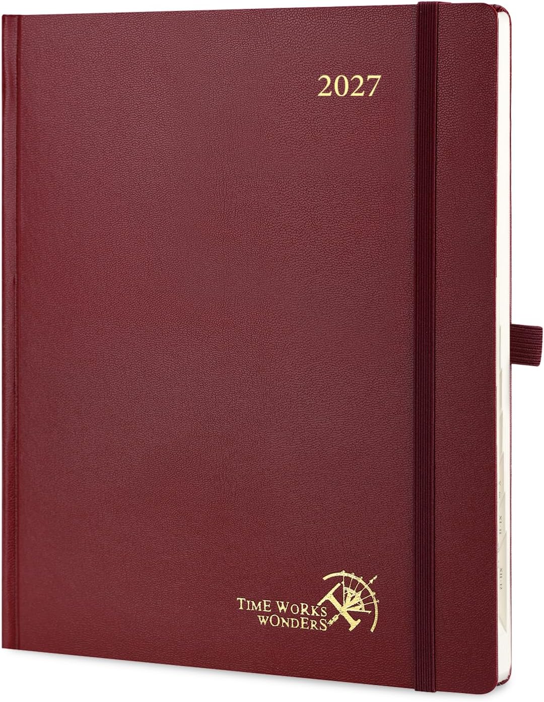 Detalle de POPRUN Agenda 2027, weekplanner op A4-formaat met hardcover en 100 g/m² papier