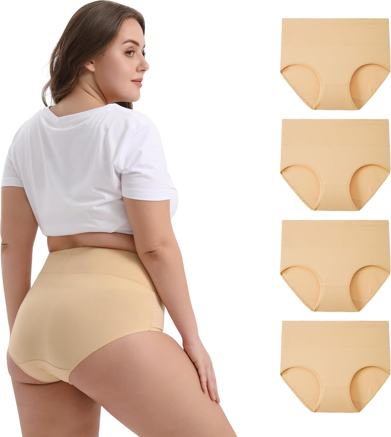 Thumbnail 6 de INNERSY Großgrößen Damen Taillenslip Baumwolle High Waist 44-62 – 4er Pack