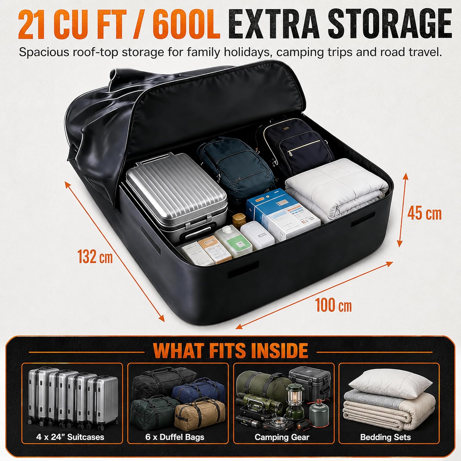 Thumbnail 3 de KEVEBUB car roof bag 21 cu ft waterproof