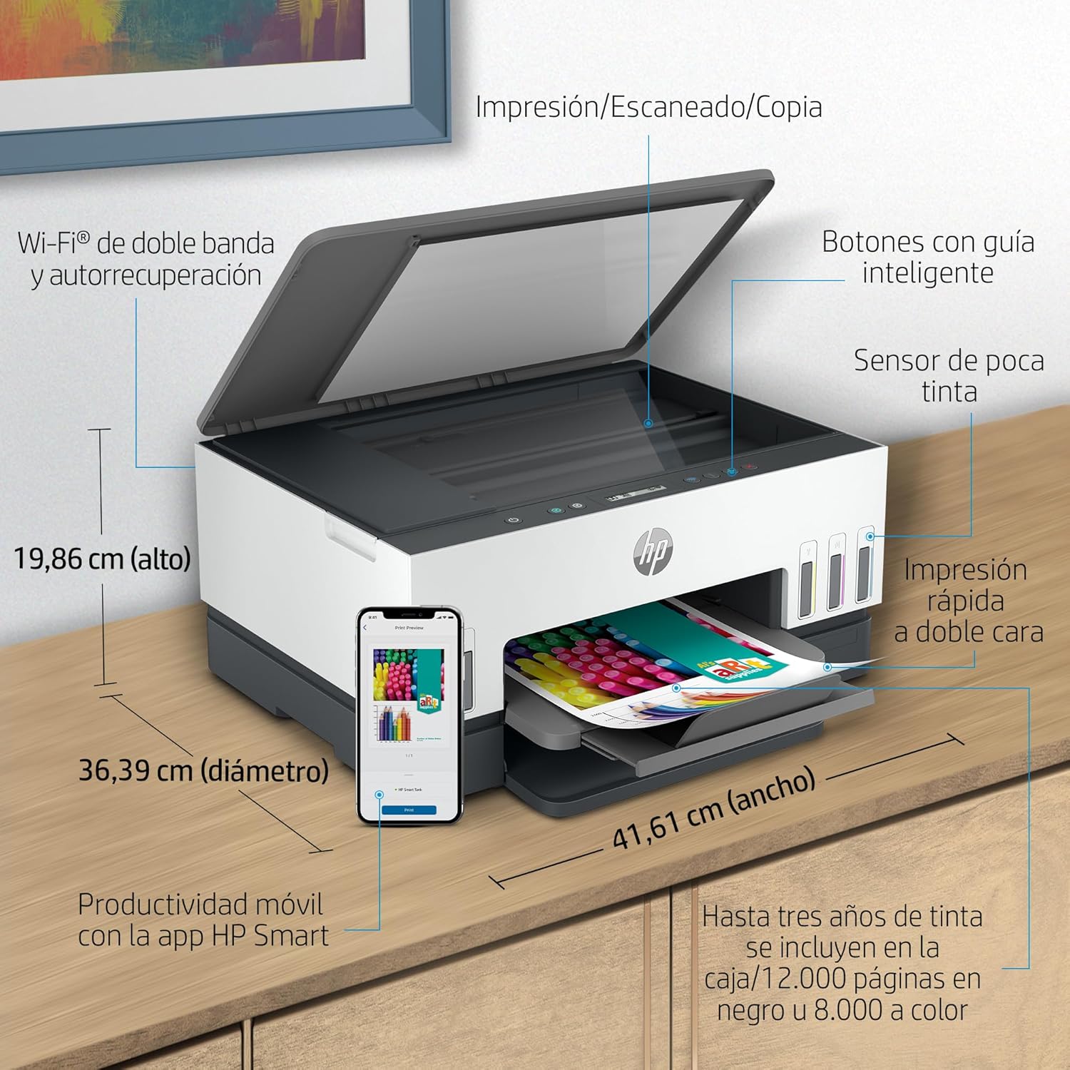 Detalle 2 de HP Smart Tank 6005 Impresora A4 Multifunción