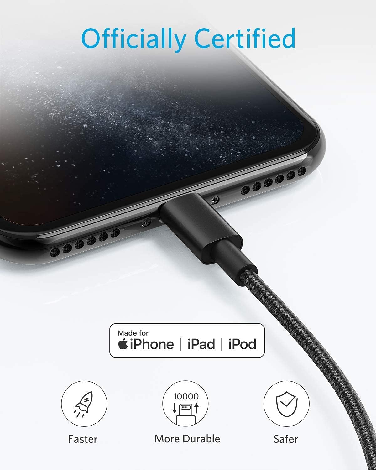 Detalle 2 de Anker Cable iPhone 1,8m paquete 2
