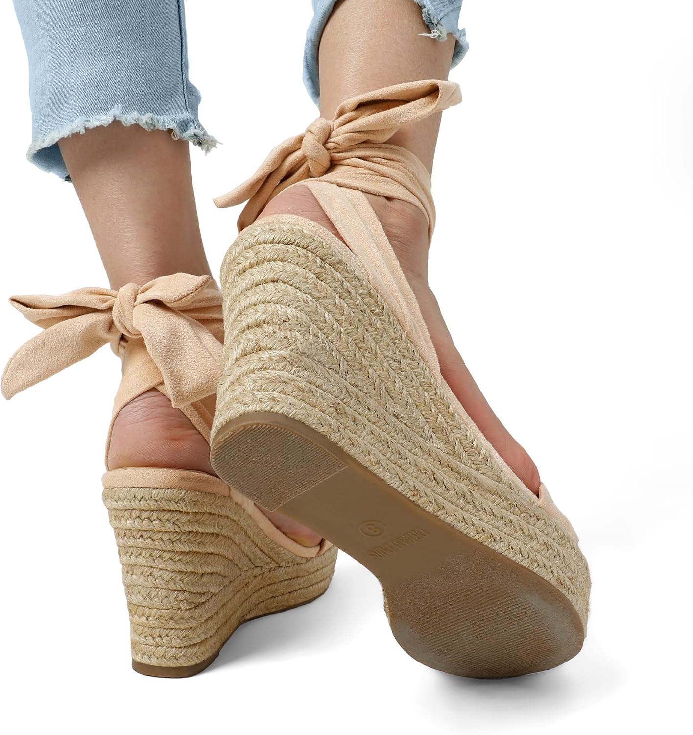 Thumbnail 6 de Dream Pairs Women’s Open-Toe Espadrilles Wedges with Tie Lace-Up Ankle Strap Platform Sandals