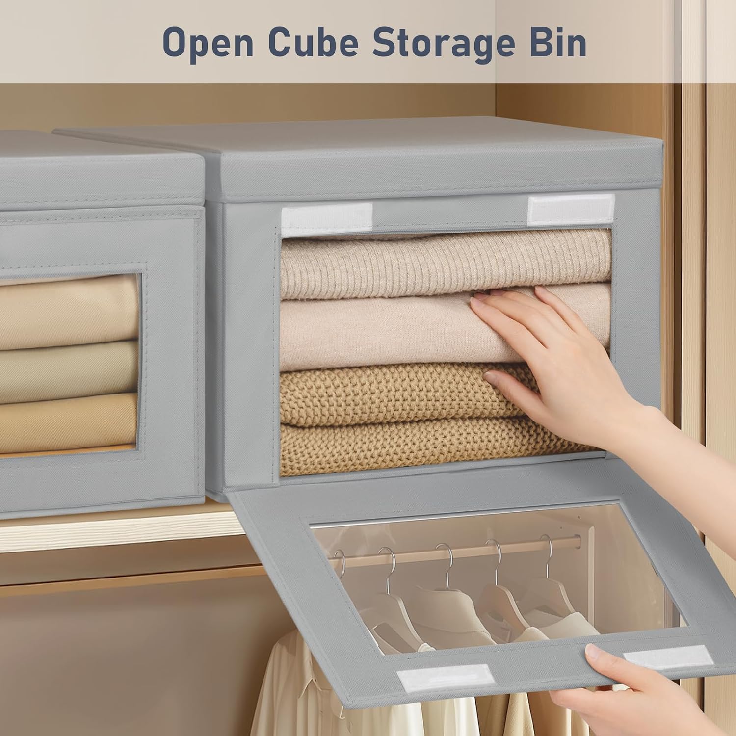 Thumbnail 1 de DIMJ Storage Bins with Lids - 4 Pack Large Fabric Closet Organizer