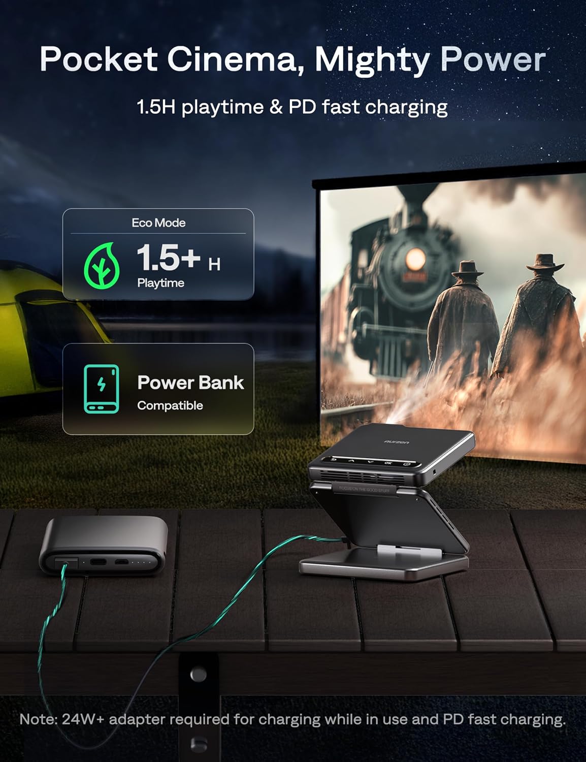 Thumbnail 6 de Aurzen ZIP Tri-Fold Mini Projector 5000mAh