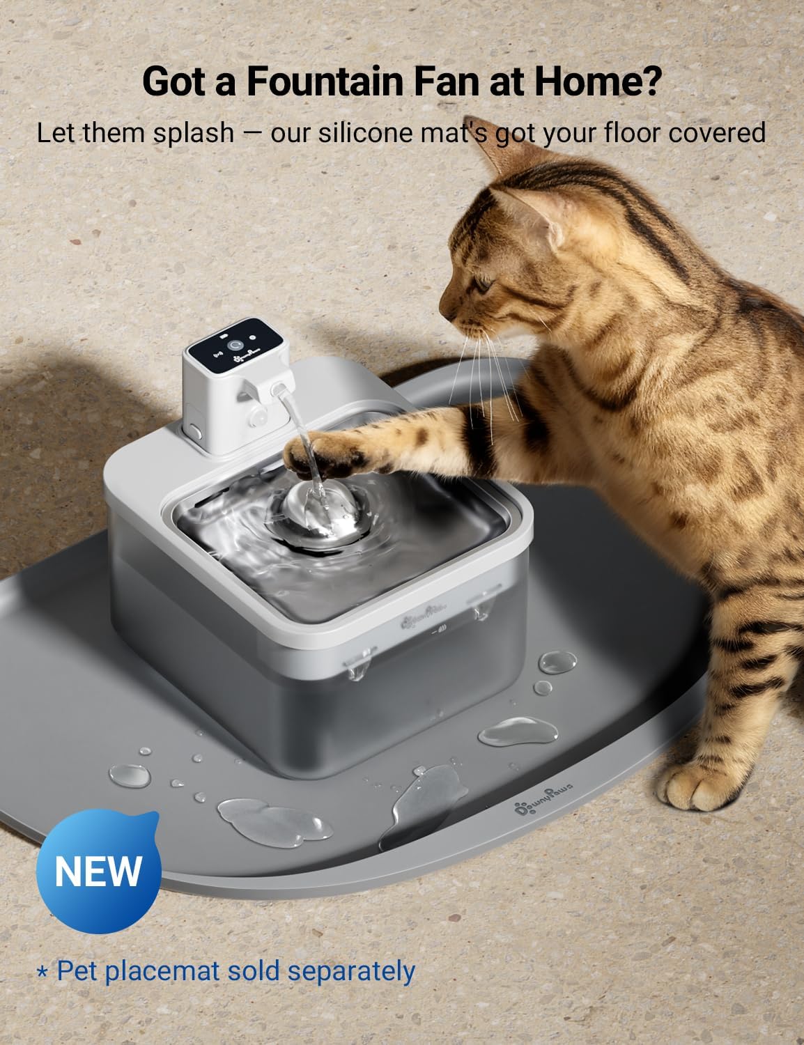 Thumbnail 6 de DownyPaws Wireless Cat Water Fountain with 2.5L Capacity and Motion Sensor