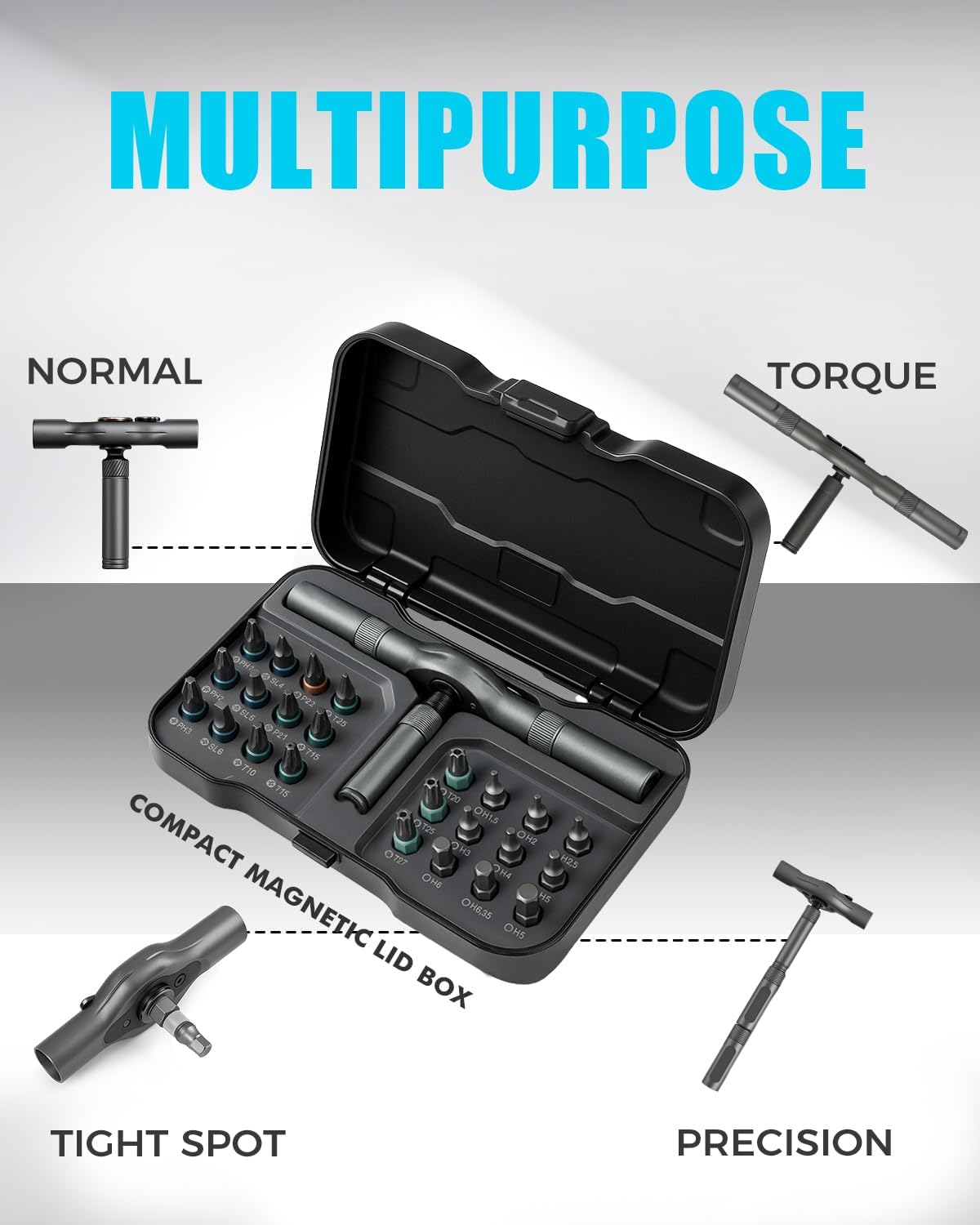 Thumbnail 6 de VMAN VMAN-RS1-24IN1 Ratchet Screwdriver Set with 24 S2 Steel Bits