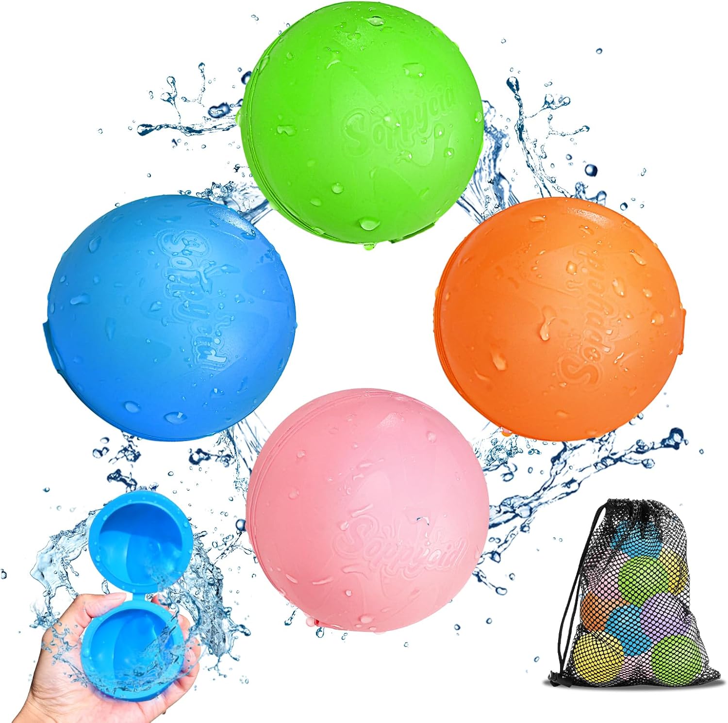 Thumbnail 6 de Wasserbomben Wiederverwendbar 12 Stück – magnetisch selbstschließend, silikon, BPA-frei