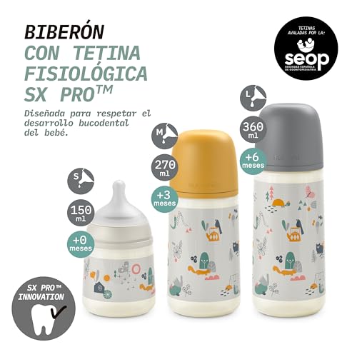 Thumbnail 3 de Suavinex, Biberón 360 ml. Tetina simétrica SX Pro, Válvula anticólica, Silicona fina suave, +6 Meses. Sueños Azul