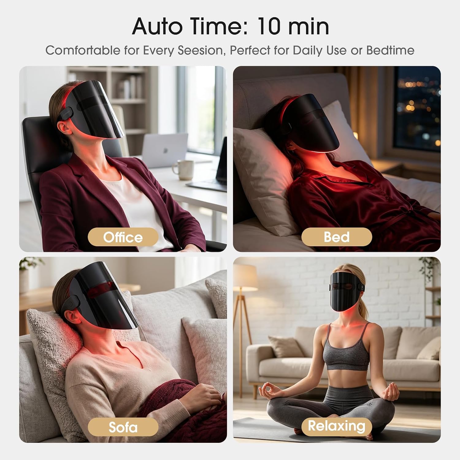 Thumbnail 6 de Hangsun LED Light Therapy Face Mask Cordless Red & Blue Light with 850nm Near-Infrared
