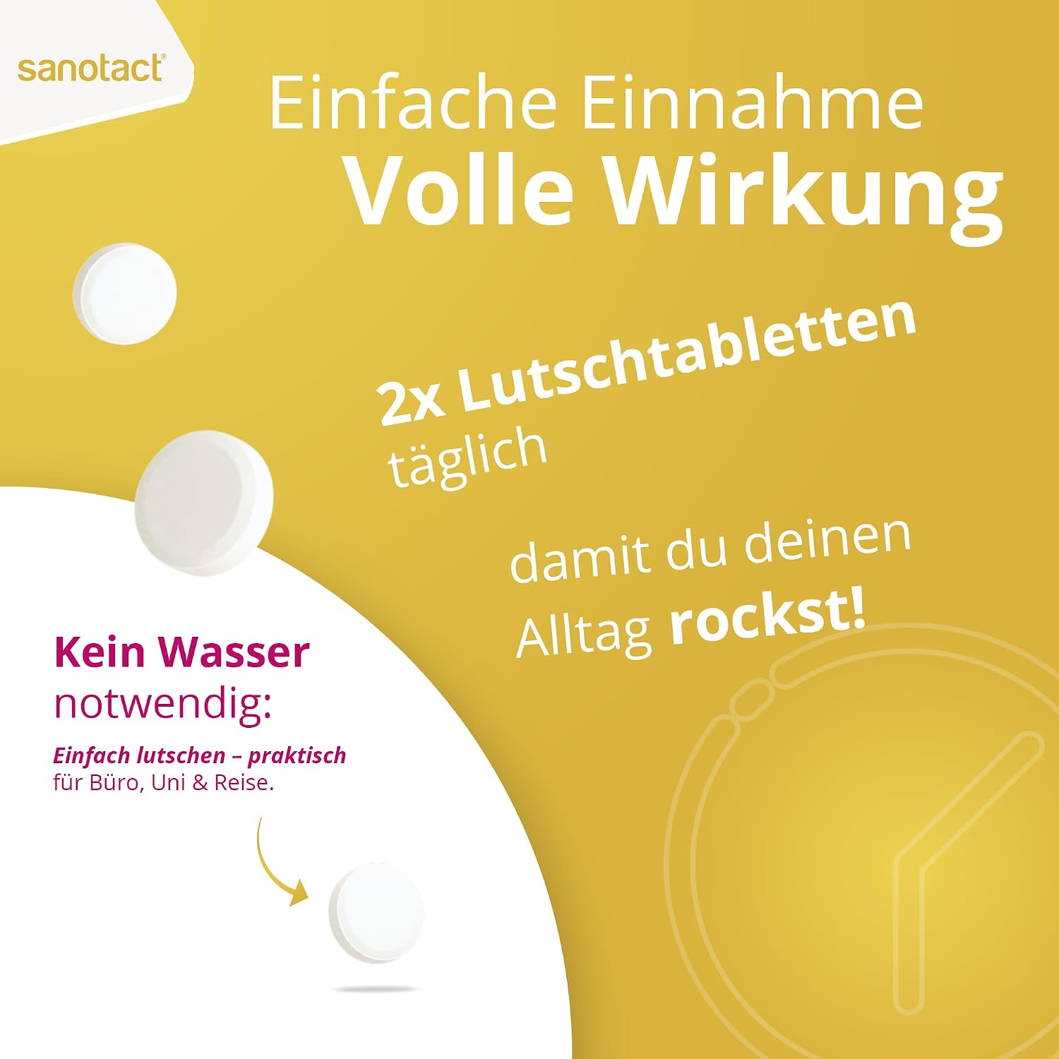 Detalle de sanotact Zink + C + D Lutschtabletten – 8 × 20 Stück
