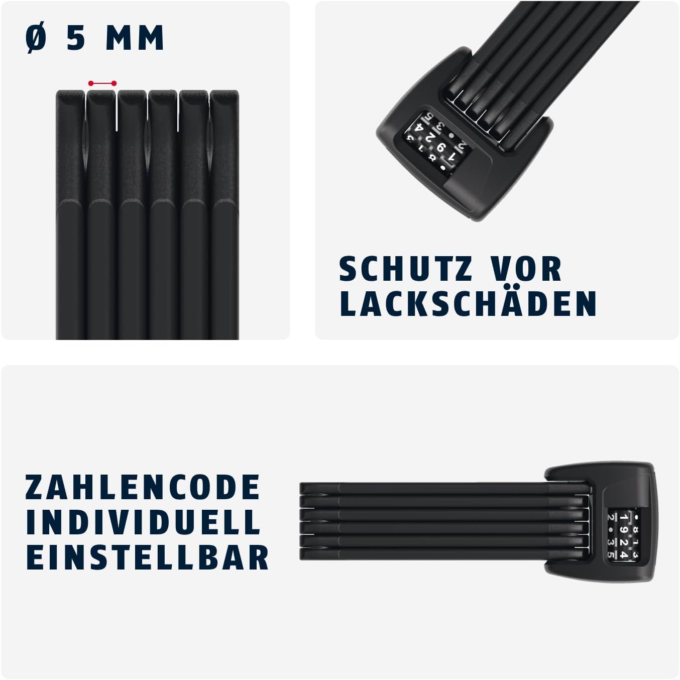 Detalle 2 de ABUS Bordo 6000C LED Faltschloss 90 cm đź”’