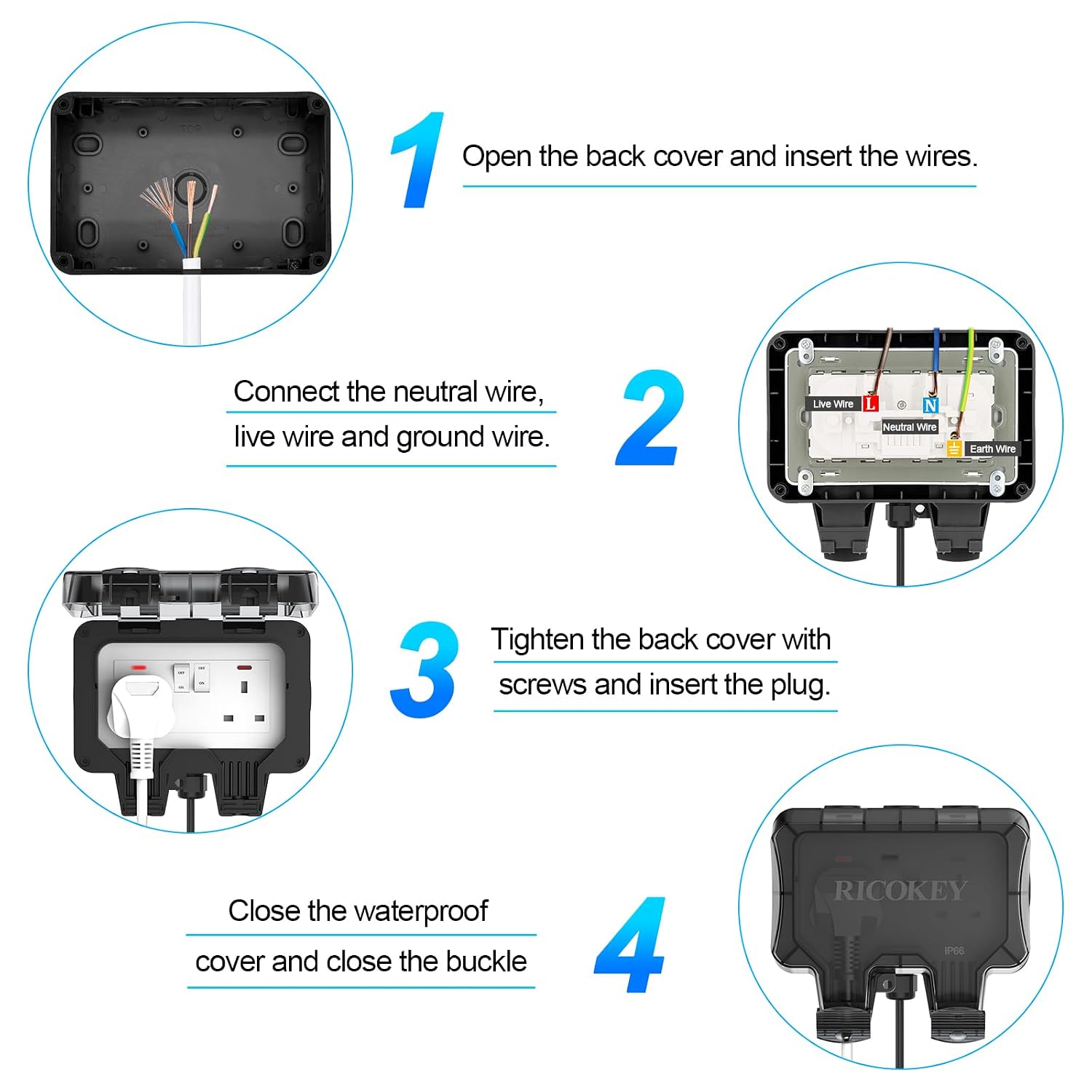 Detalle de Outdoor socket extension lead 10m