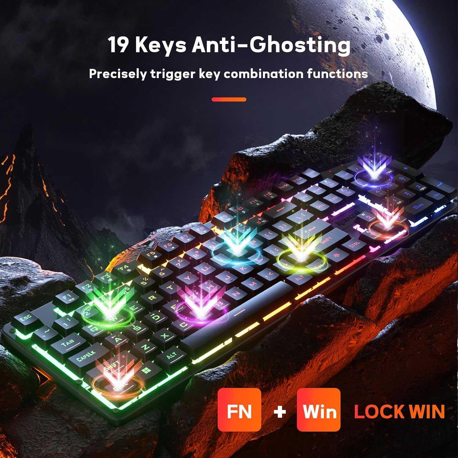 Thumbnail 4 de Redragon K521 Rainbow Mechanical-Feel Wired Keyboard