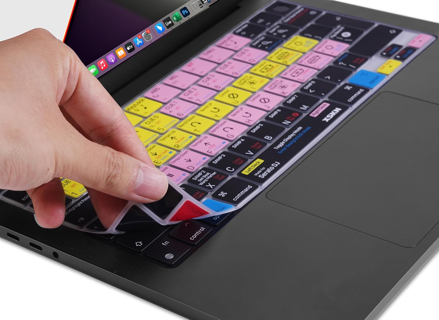 Thumbnail 2 de XSKN Serato DJ Shortcut Silicone Keyboard Cover, EU Layout for MacBook