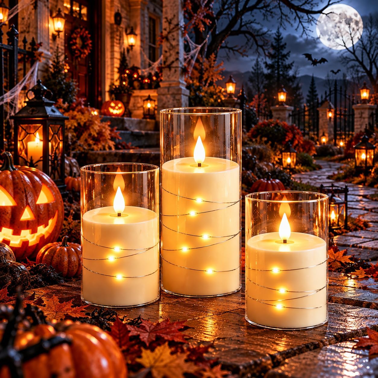 Thumbnail 1 de Da by CHLZ-3 Ivory Flameless Taper Candles, Remote-Controlled LED 3-Pack