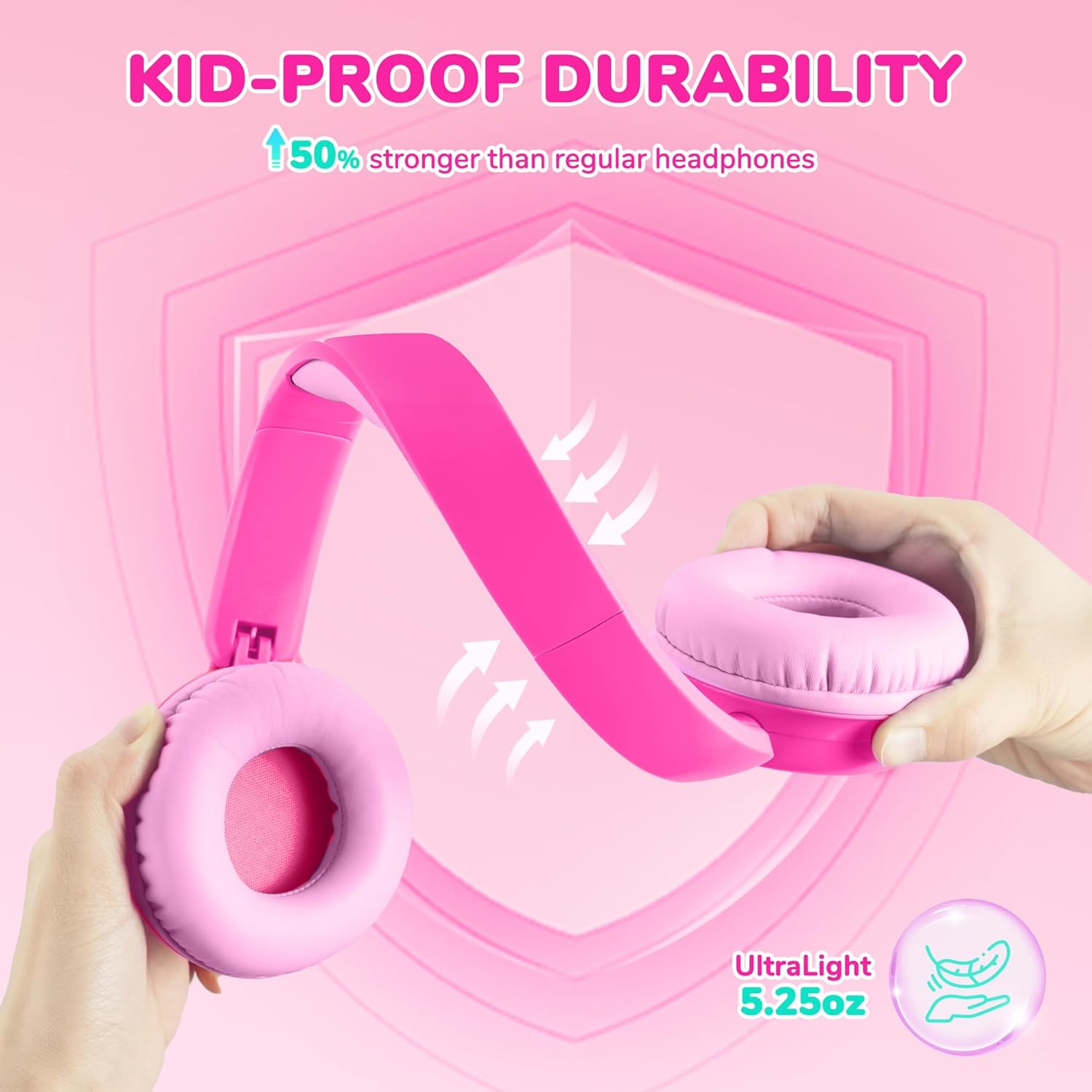 Thumbnail 3 de iClever Bluetooth Kinder-Kopfhörer mit 60 Std Akku, 74/85 dBA Lautstärkebegrenzung und Stereo-Sound – Over-Ear, Typ-C, Bluetooth 5.4