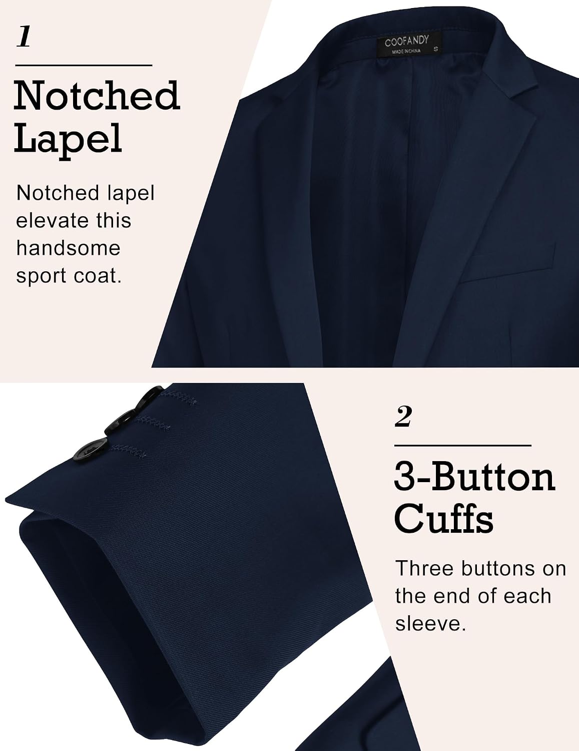 Thumbnail 3 de COOFANDY Men's Sport Coat Casual Blazer One Button Notch Lapel