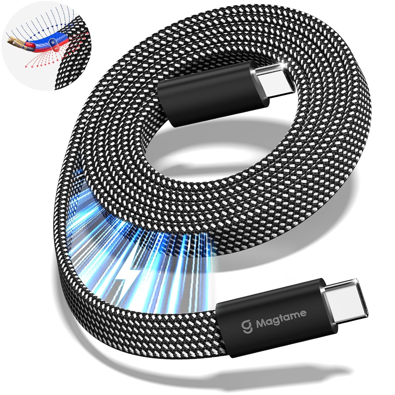 Detalle de Magtame Magtame USB-C to USB-C Flat 240W Magnetic Charging Cable (1.5m, 5A)