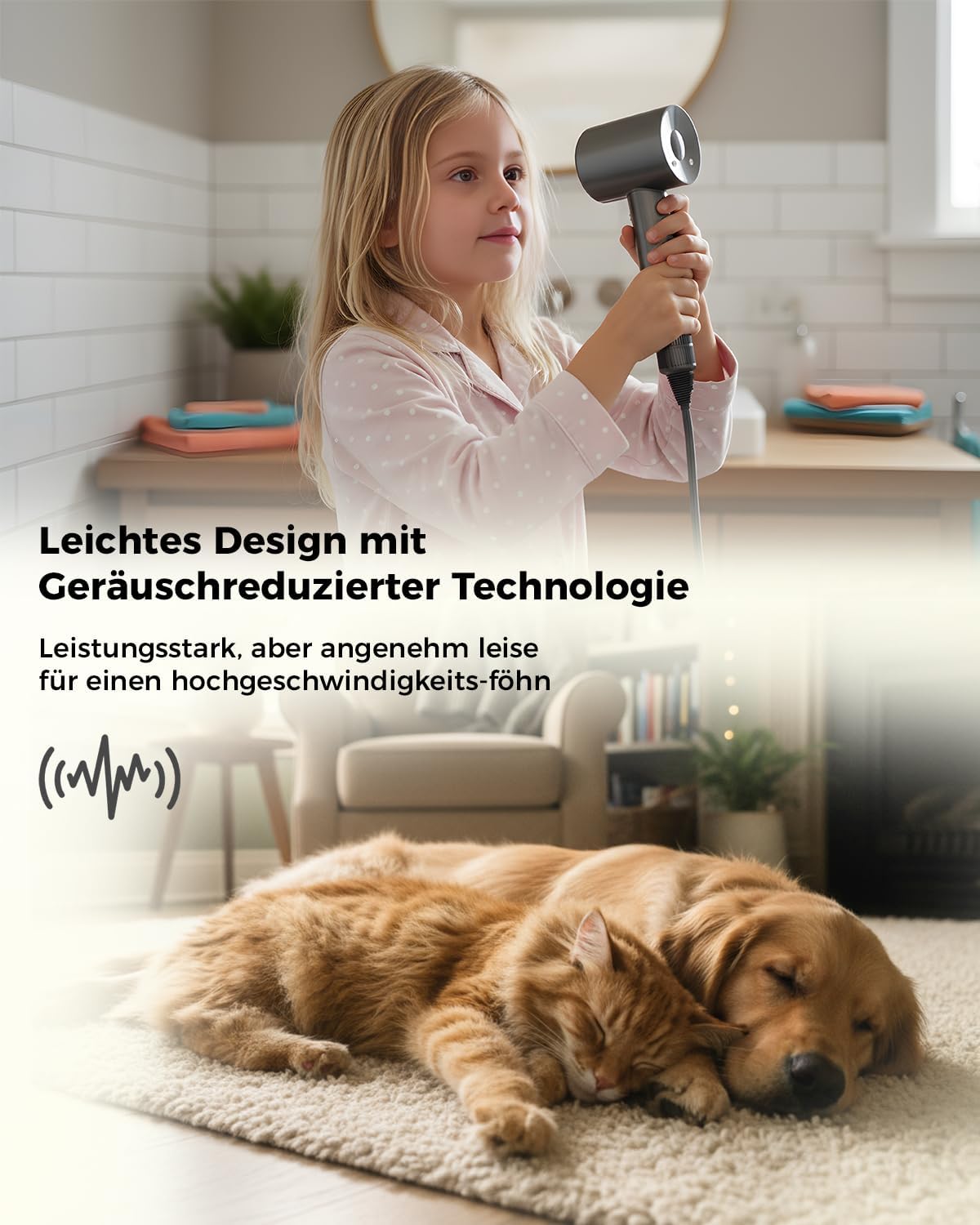 Thumbnail 5 de LLLEFpot Haartrockner mit Diffusor und 5 Styling-Aufsätzen, 1600 W, 500 Mio. Ionen und 12 Temperatur-/Zeitstufen